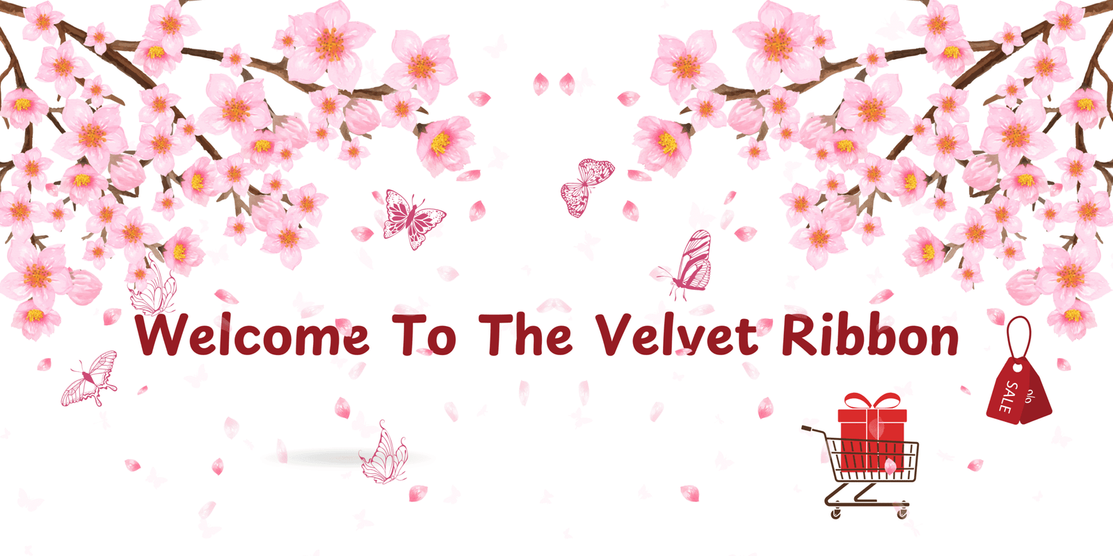 Pink And White Illustrative Natural Floral Spring Season Sale Promtion Landscape Banner (4)